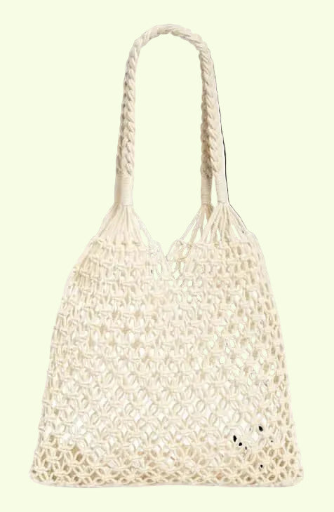 Beige beach bag